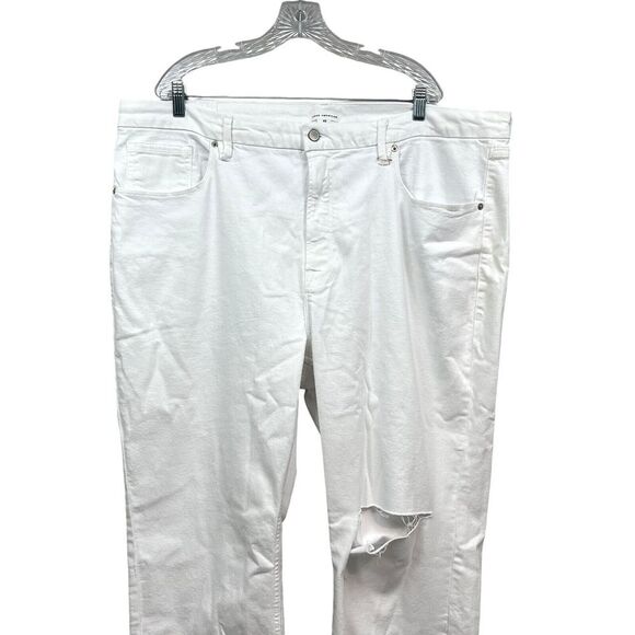 Good American Women Jeans Good Waist Stretch Distressed Raw White Plus Sz 22 - Picture 2 of 7